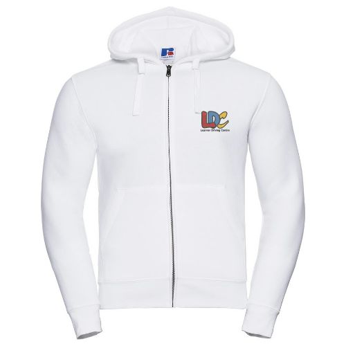 LDC-Russell Europe Authentic Zipped Hooded Sweat White